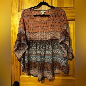 Flowy boho sheer top size large